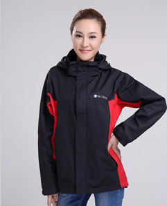 黑红双色防寒服女式冲锋衣